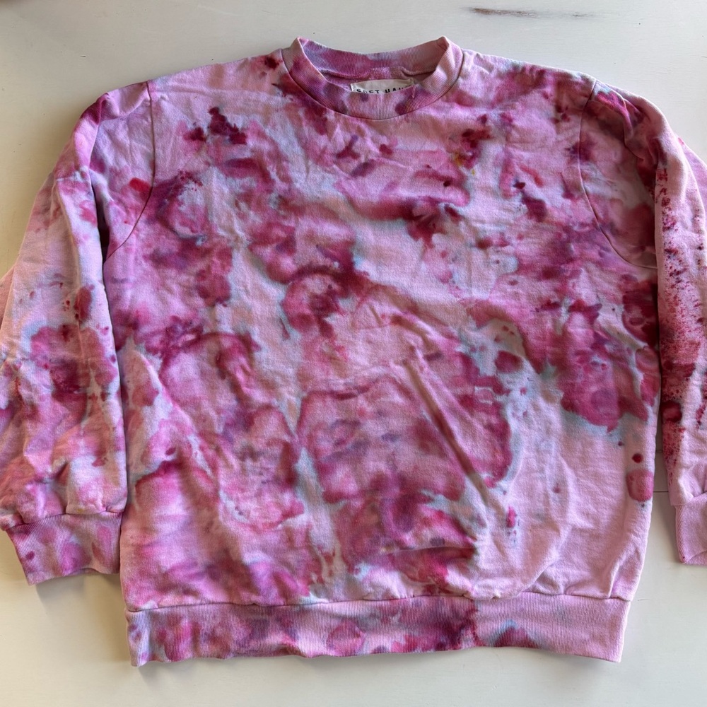 Pink Dust Dye Crewneck Sweatshirt Small Batch, locally made Gently Used
